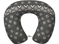 Almohada Viaje Gris Diseño Espuma Viscoelástica Poliéster Confort. Soporte Relajación, Fácil