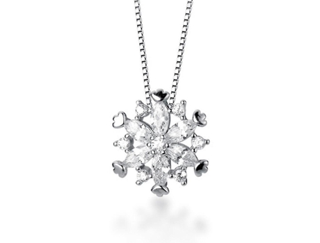 Collar colgante de copos de nieve de cristal para mujeres Joyería de circonía cúbica