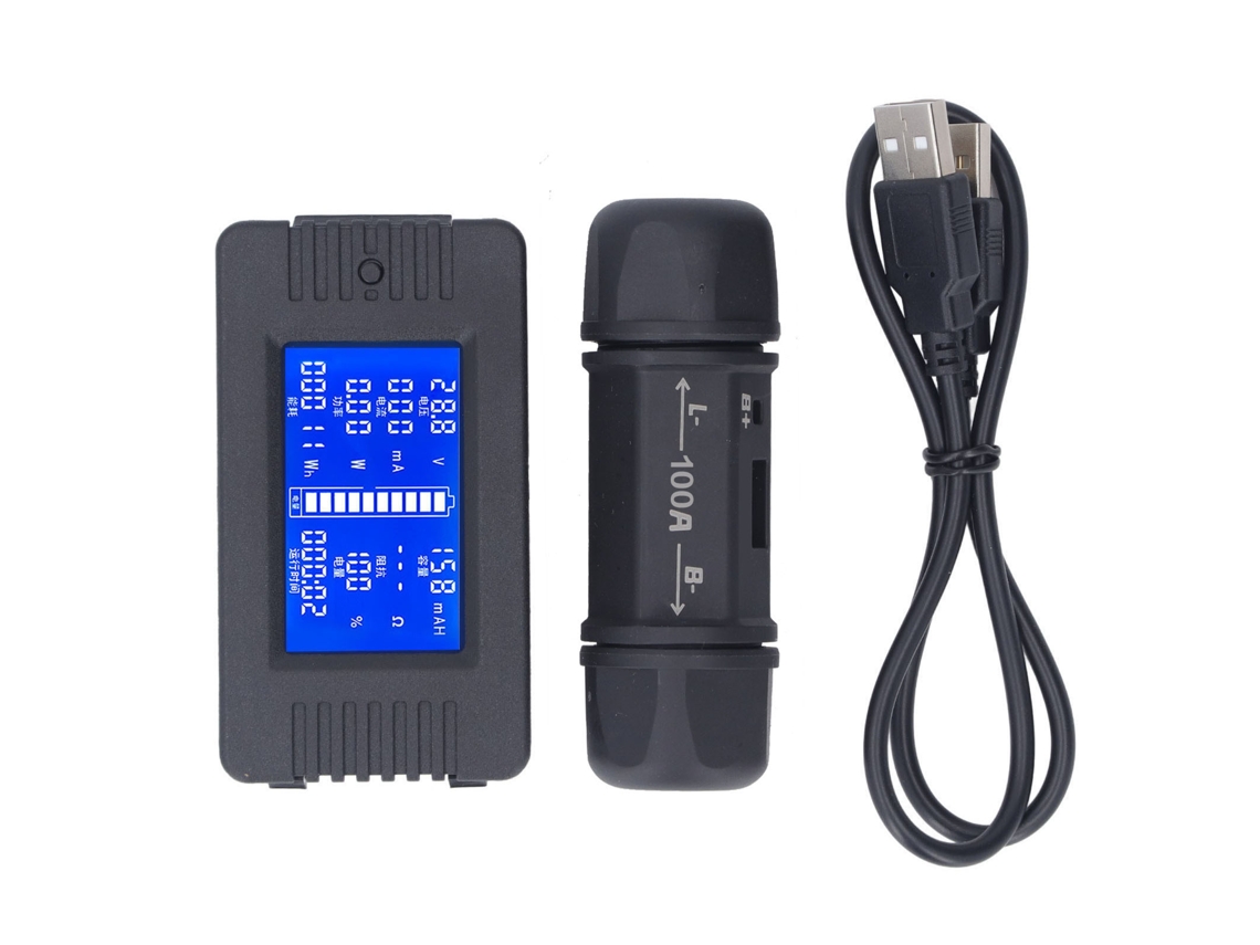 Monitor De Batería 8-120v 0-100a 0-999ah Medidor De Capacidad Voltaje Corriente Con Derivación 100a