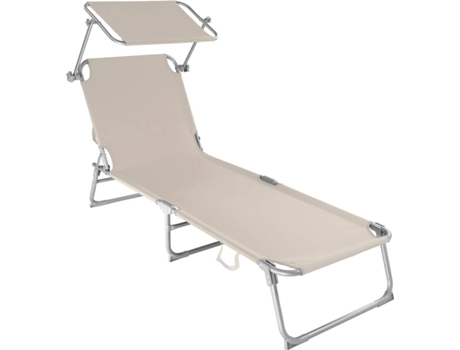 Tumbona TECTAKE (Beige - Metal - 190x68x28 cm)