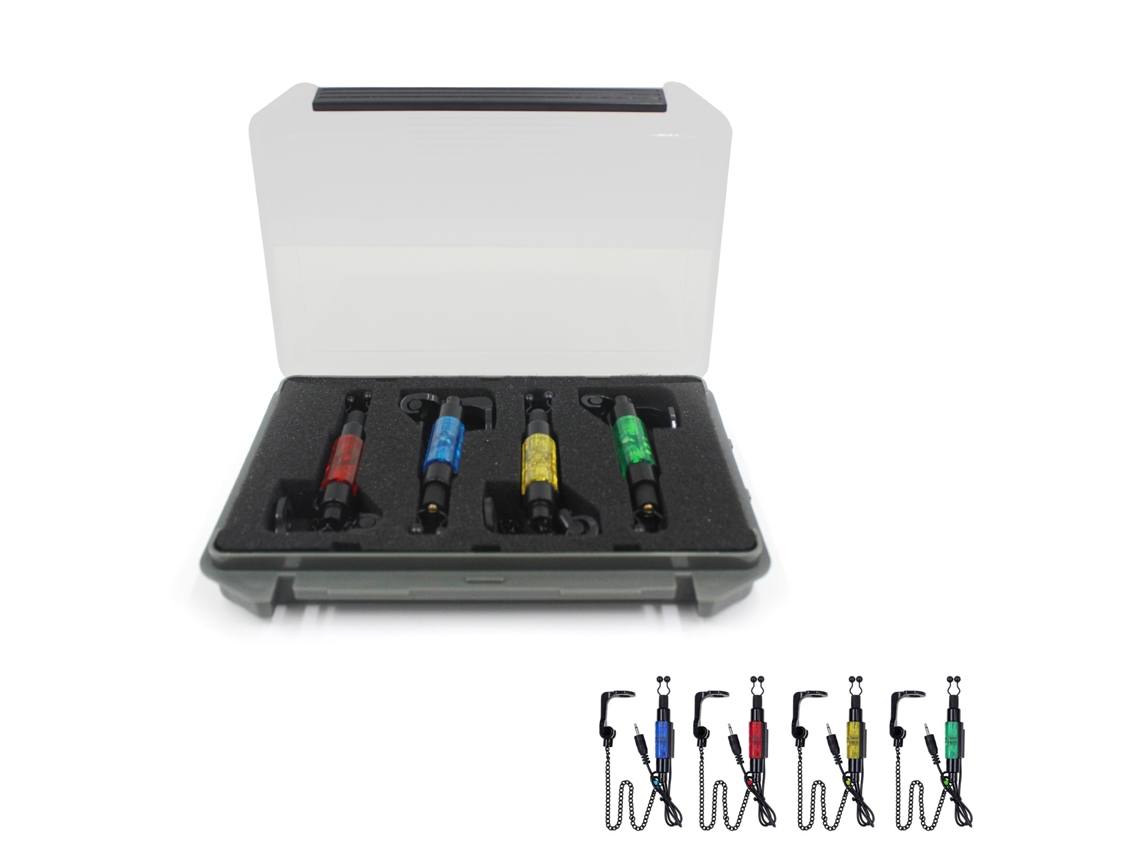 Indicadores LED de pesca con estuche (4 unidades)