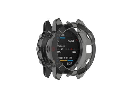 Funda protectora de TPU de media cubierta para reloj inteligente Garmin Fenix 6/6 Pro (negro transparente)
