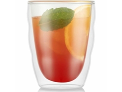 Juego de Vasos Bodum de 250 ml, Vidrio Borosilicato Transparente Liso, 2 Piezas (2 Unidades)