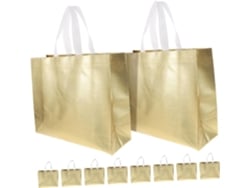 Ciieeo Pacote Com 10 Sacolas De Presente Portáteis Com Alças - Resistentes Ao Desgaste - Não Tecido - Para