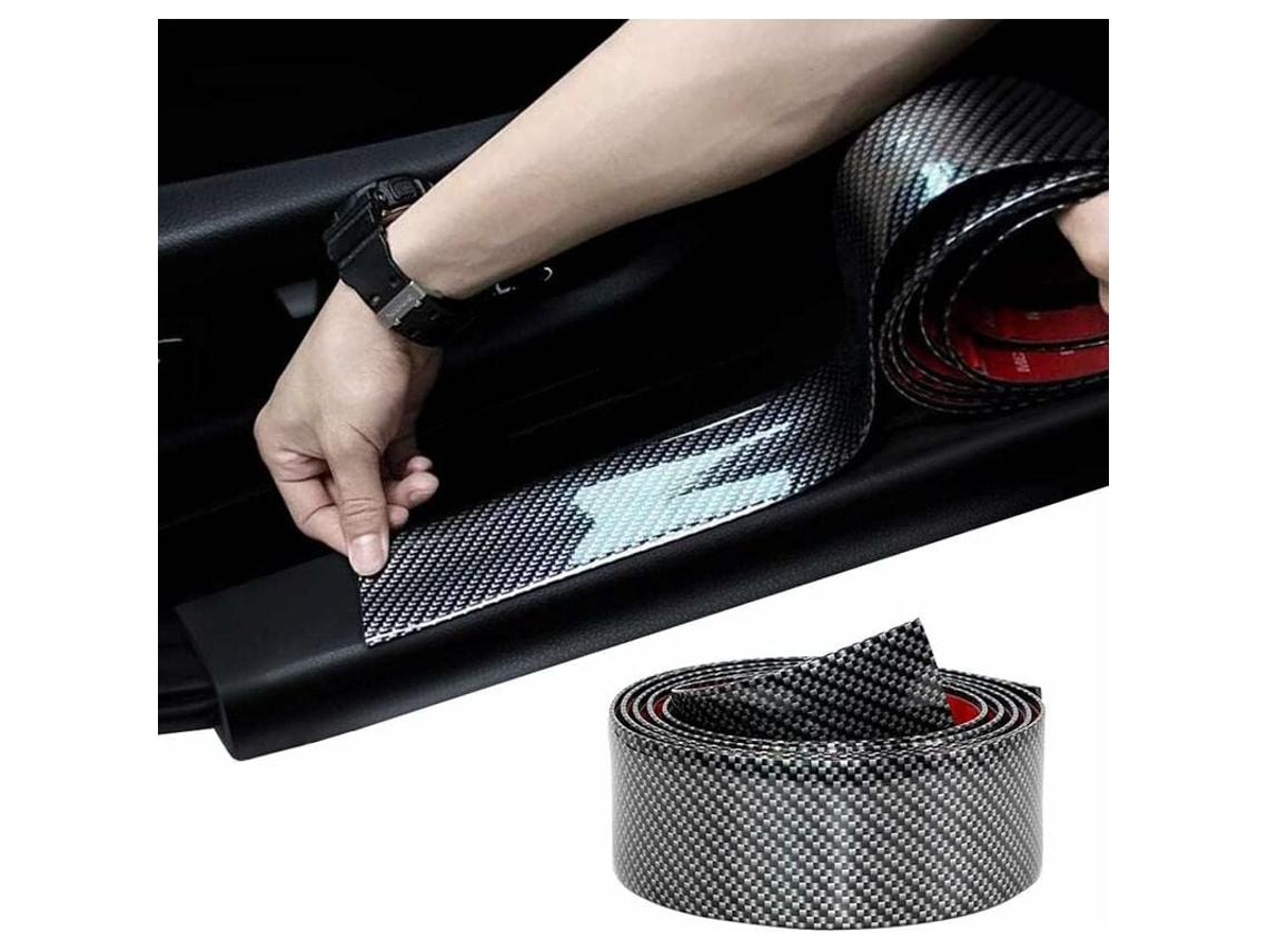 Protector De Umbral De Puerta De Coche, Ligero, Anticolisión, Se Dobla Libremente, Fibra De Carbono Negra, Apto Para La Mayoría De Vehículos.