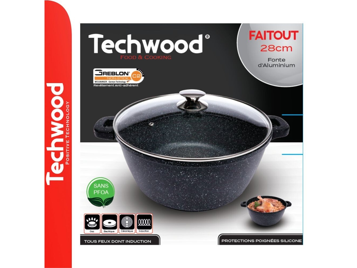 Pan Ø28 cm de acero inoxidable con cubierta de vidrio Ménage Techwood