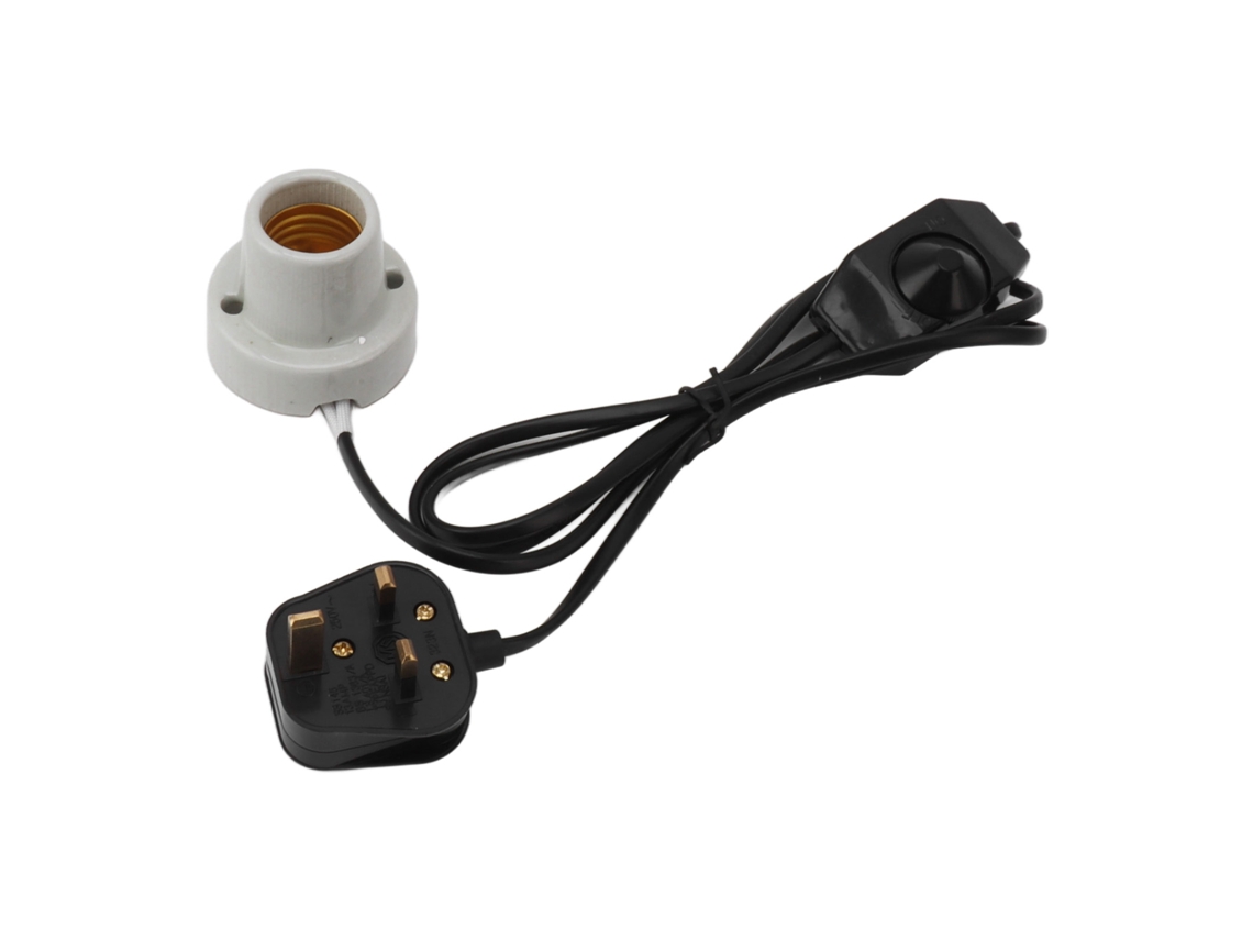 Portalámparas cerámico para reptiles, E27, 250 V, enchufe británico.