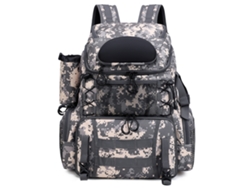Mochila de pesca con 4 compartimentos de almacenamiento y funda impermeable.
