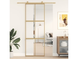 Puerta corrediza | Puerta corredera de 76 x 205 cm, vidrio ESG/aluminio dorado, WSD945761, Lovely Home