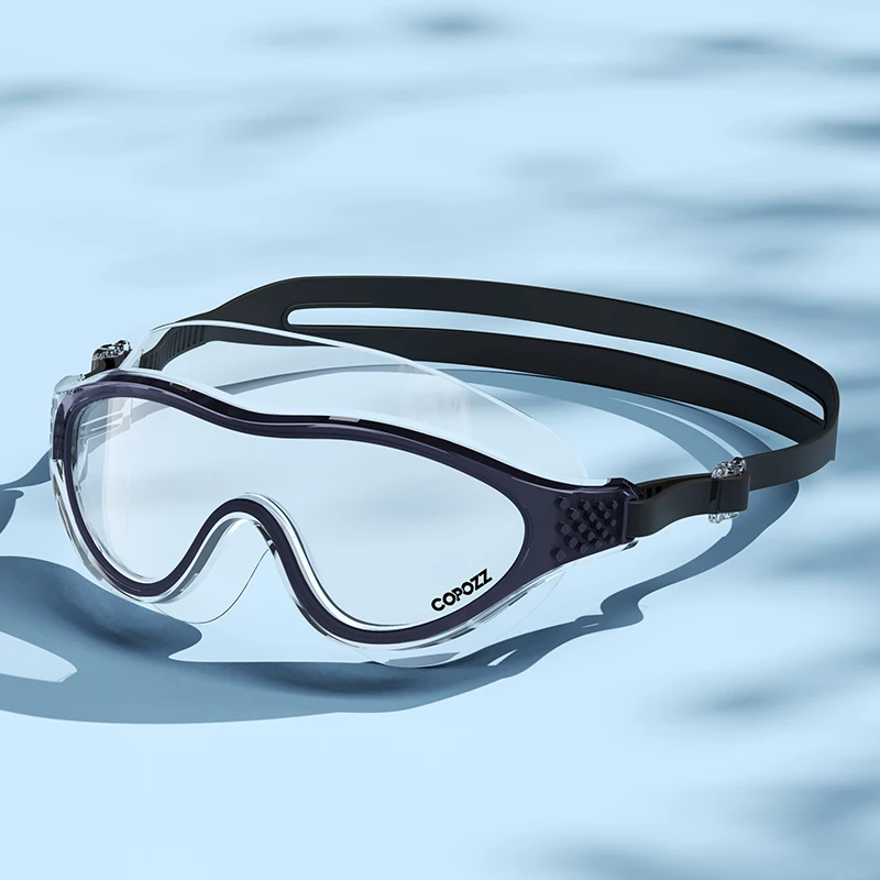 (negro) Gafas De Natación Profesionales Antivaho Para Hombre Y Mujer, Protección Uv, Ajustables, Montura Grande.