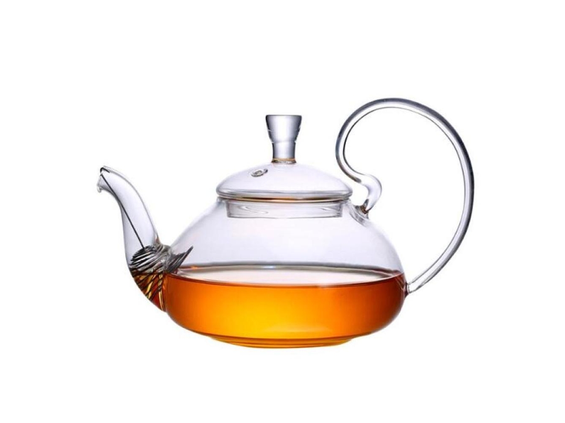 Tetera de vidrio con infusor extraíble, diseño elegante para preparar té de hojas sueltas, borosilicato ecológico, apto para estufa y microondas, P