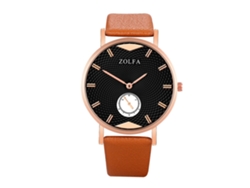 Reloj De Pulsera Para Mujer De Moda Con Correa De Pu, Dial Redondo, Cuarzo (café)