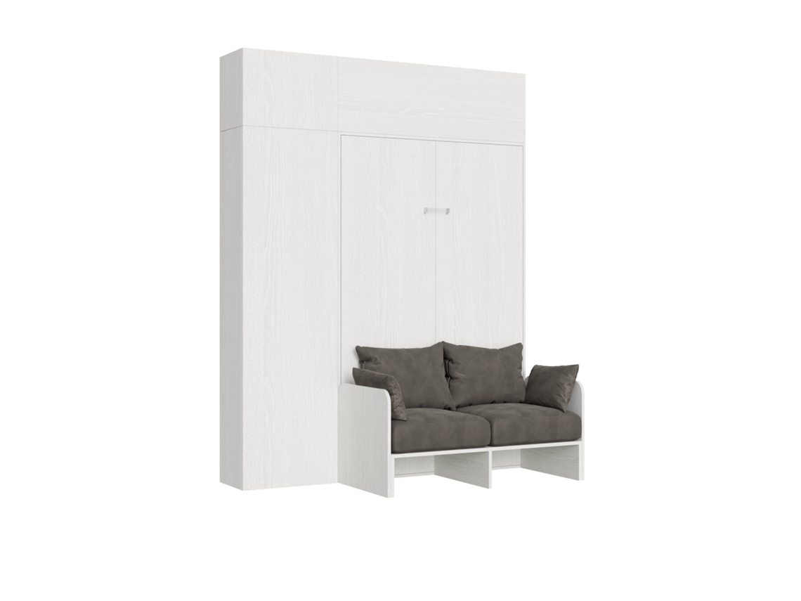 Cama Sofà Kentaro Fresno Columna Mueble Suspendido ITAMOBY Blanco (220x70x161cm)