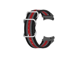 Correa De Lona Para Pantalla De Smartwatch Watch 4 De 40/44 Mm Y Classic De 46/42 Mm - Gris, Rojo Y Negro Con 5 Rayas