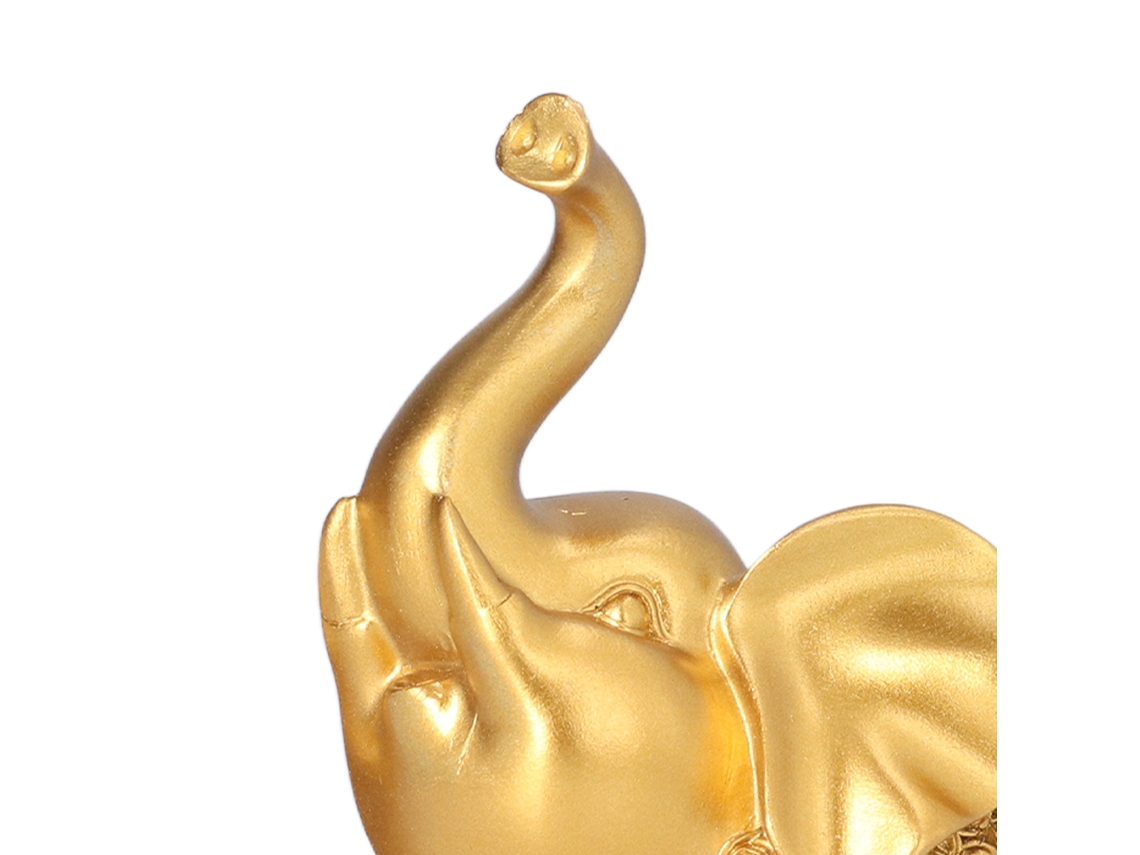 2 Estatuas Decorativas De Elefante Dorado De Resina, Pequeñas Y Prácticas Para Mesas O Soportes De Tv.