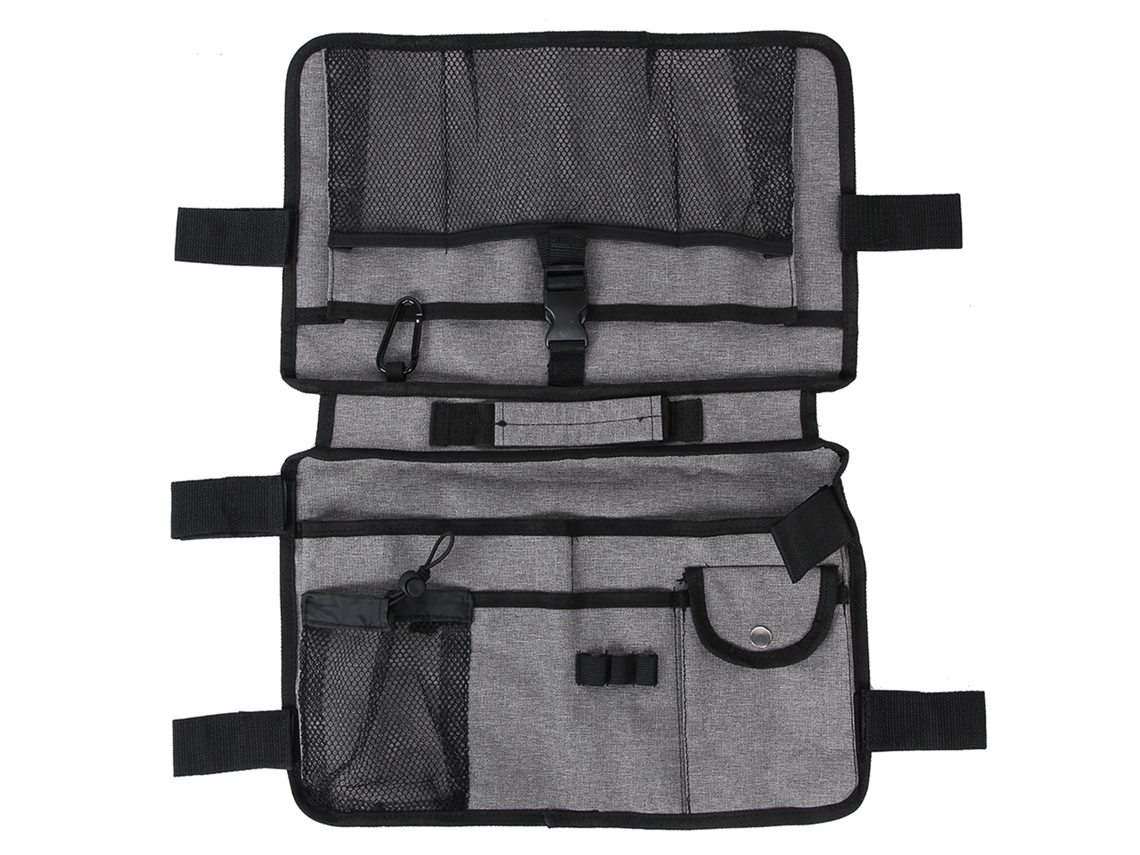 KOFIHETY Bolsa Doble Cara para Andador Bolsa de Almacenamiento Portátil Impermeable para Silla de Ruedas Scooter Gris