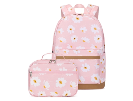 Bolso de hombro pequeño margarita impresión bolso de hombro estudiante mochila escolar ligero 14 pulgadas mochila femenina Rosa