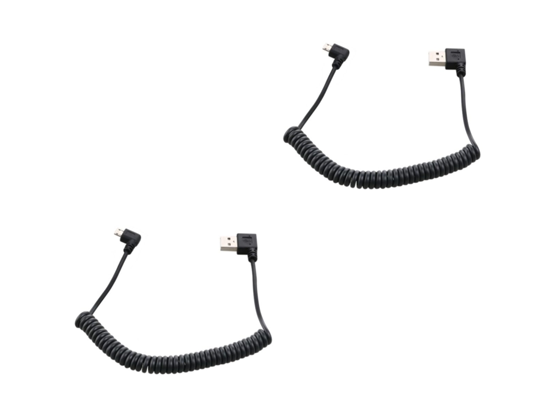 Cable De Carga Usb En Espiral De 2 Piezas Con Pines Conectores, Compatible Con Dispositivos