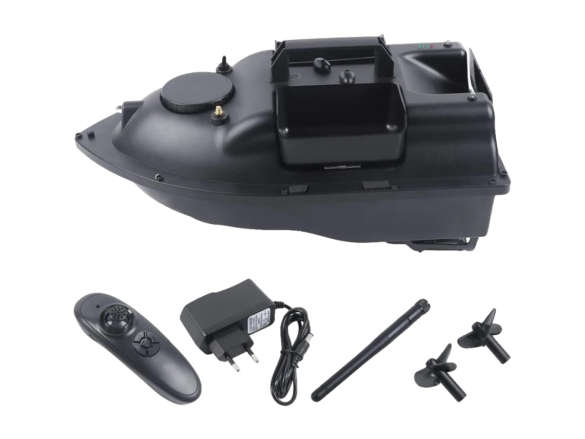 Barco de cebo, capacidad de carga de 2 kg, alcance de control de 500 m, construcción ABS, OEM negro