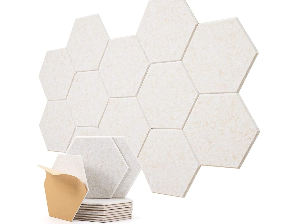 Paneles Acústicos De Pared De Alta Densidad, Autoadhesivos, Para Absorber El Ruido Y Eliminar Los Ecos (12 Unidades, Camel/30x26 Cm) Gertiz