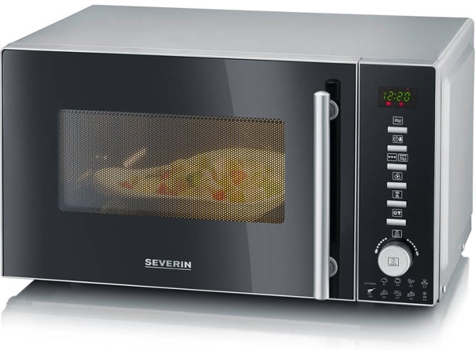 Severin Microondas Grill y 3 en 1 horno 10 niveles de potencia digital plato giratorio 2 rejillas negro 7865 20 8.2l 1350w