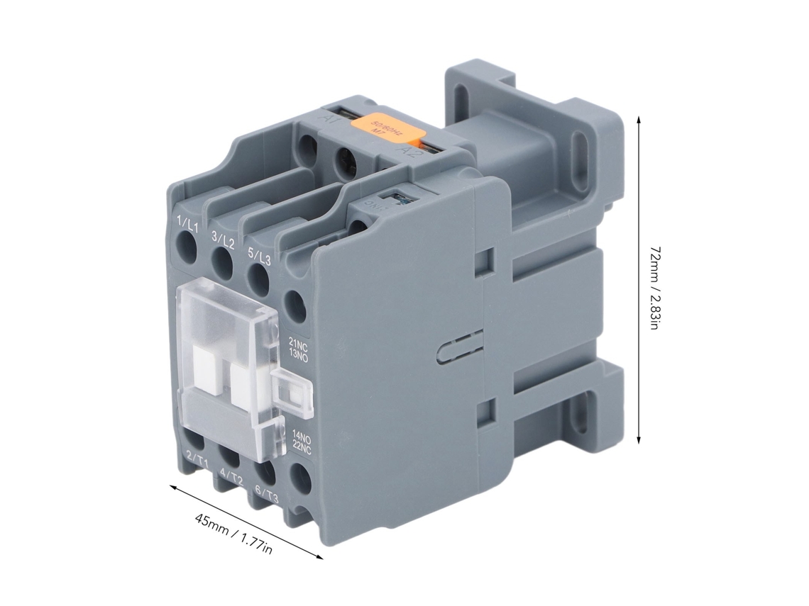 2026dz-contactor Ac 3 Polos 18a 1no 1nc Montaje En Rail Contactos De Plata Controlador Motor Bajo Voltaje 110v