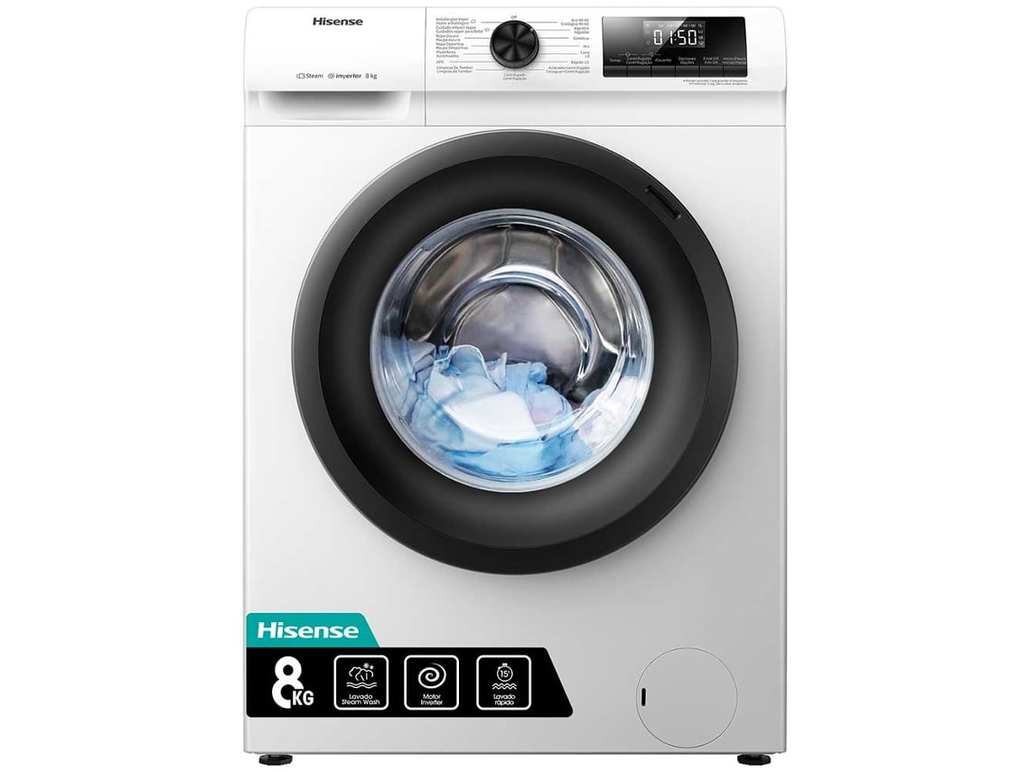 Lavadora HISENSE WFQP8014EVM (8 kg - 1400 rpm - Blanco)