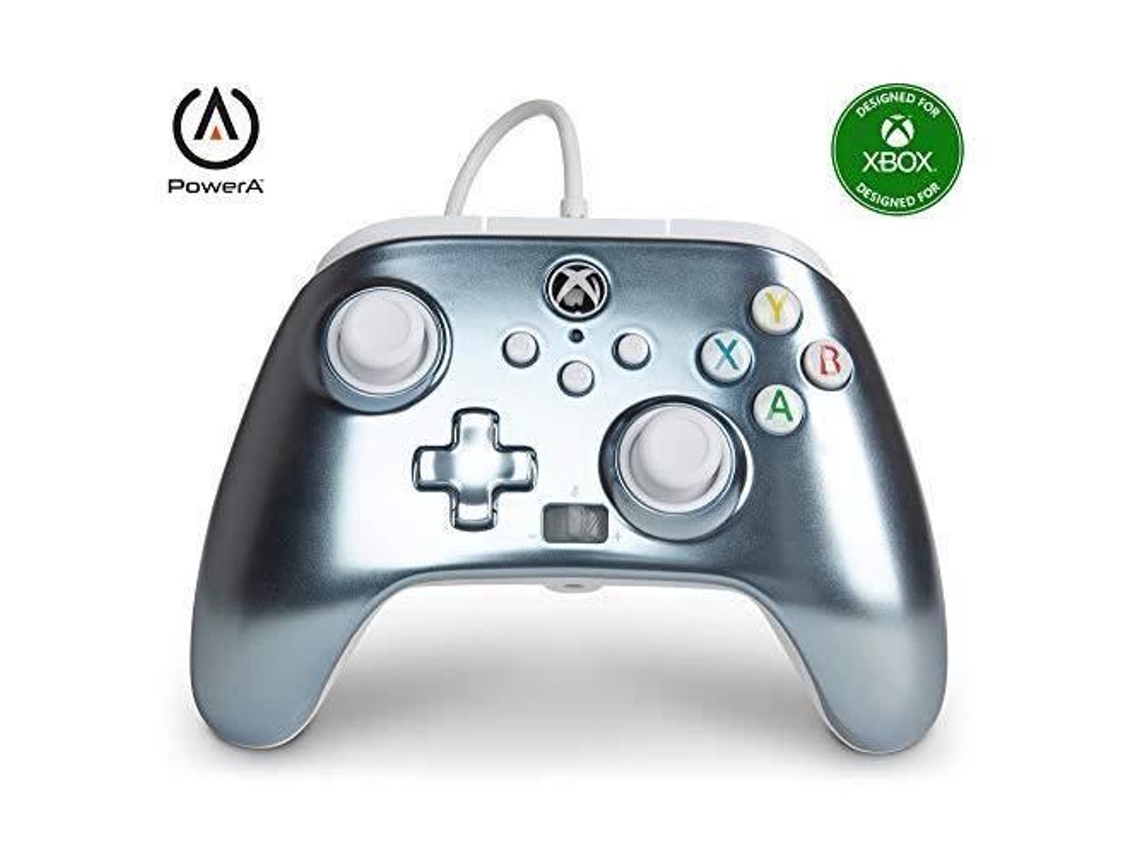 Controlador con cable actualizado para Xbox Series Xs Gamepad Ice Silver Metallic POWER A