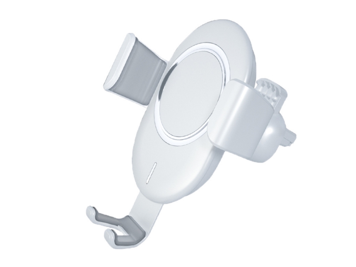 Cargador Carro Sem Sentido Eletromagnético Qi Rápido Sensor YIZHOOD Blanco