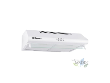 Campana Standard Blanca ORBEGOZO 2 Motores de 60 W 3 Niveles de Potencia Clase Energética C Ancho: 60 Cm ORBEGOZO
