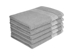 Toallas De Mano De Algodón Absorbentes Y Suaves De Primera Calidad, 34x74 Cm, Para Spas De Hotel - 5 Unidades, Color Gris.