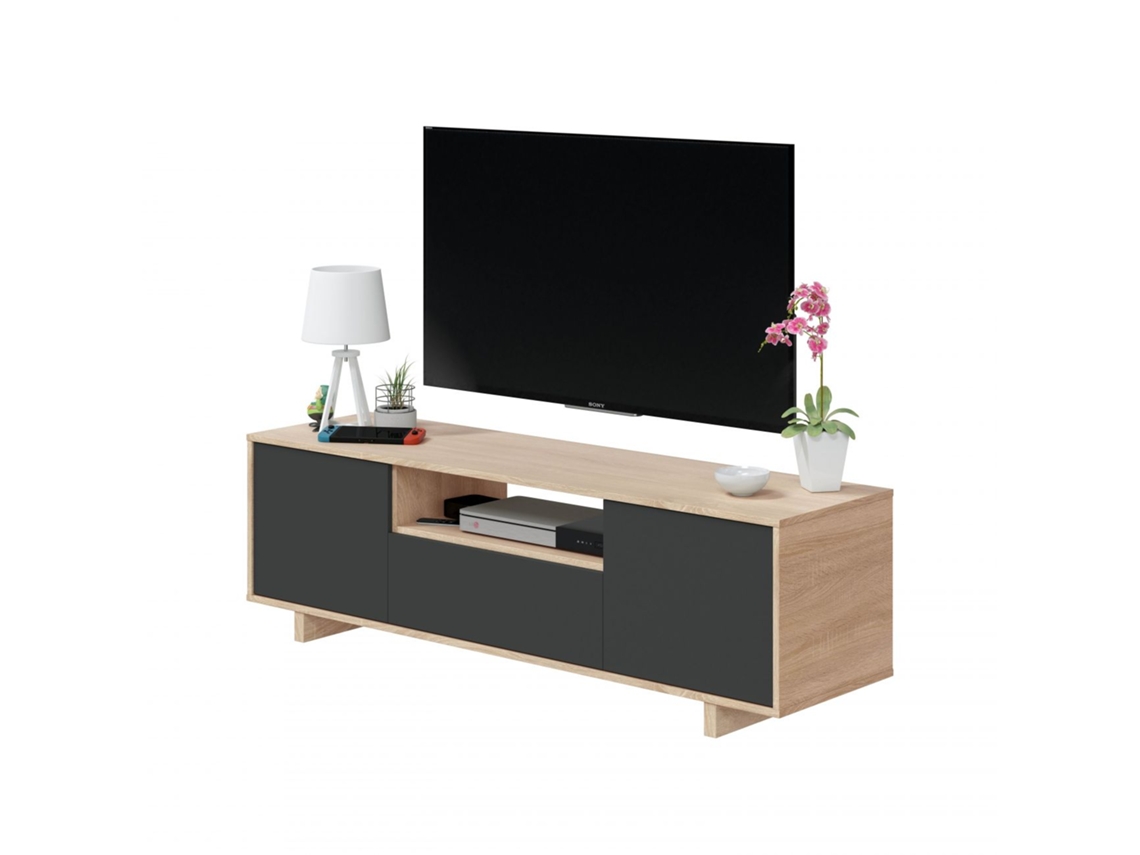 Mueble TV Zaira Roble Canadian - Antracita 150 x 47 x 41cm cm
