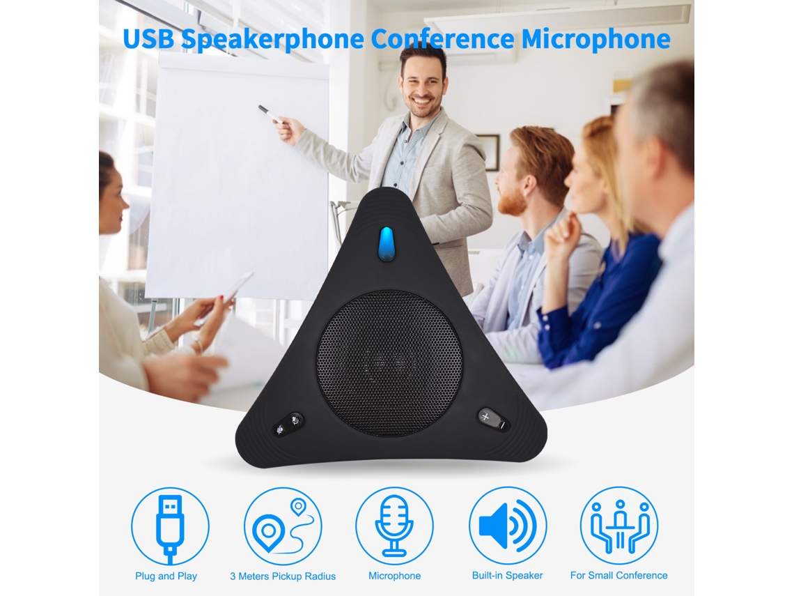 Micrófono Usb Para Conferencias Con Altavoz Omnidireccional De 360°, Plug Play Para Pc, Portátil, Reuniones Y Clases En Línea.