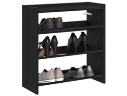 Mueble Zapatero | Armario Zapatero Madera Contrachapada Negro 60x25x62 Cm