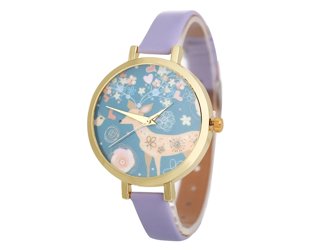 Reloj De Pulsera De Cuarzo Para Mujer Con Correa De Pu, Estilo Moderno, Rosa Fucsia.