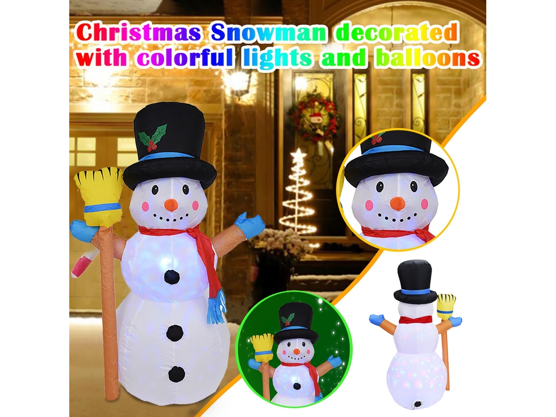 Adorno de Navidad Adornos Navideños Linterna Muñeco Nieve Pulgadas Decoración Luminosa Blanco