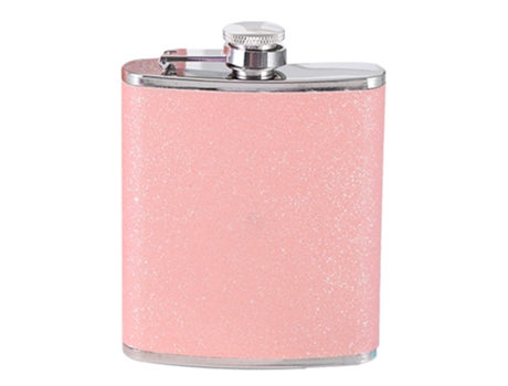 Petaca de acero inoxidable con purpurina de colores - Almacena 7 onzas (200 ml) - rosa ZMDECQNA