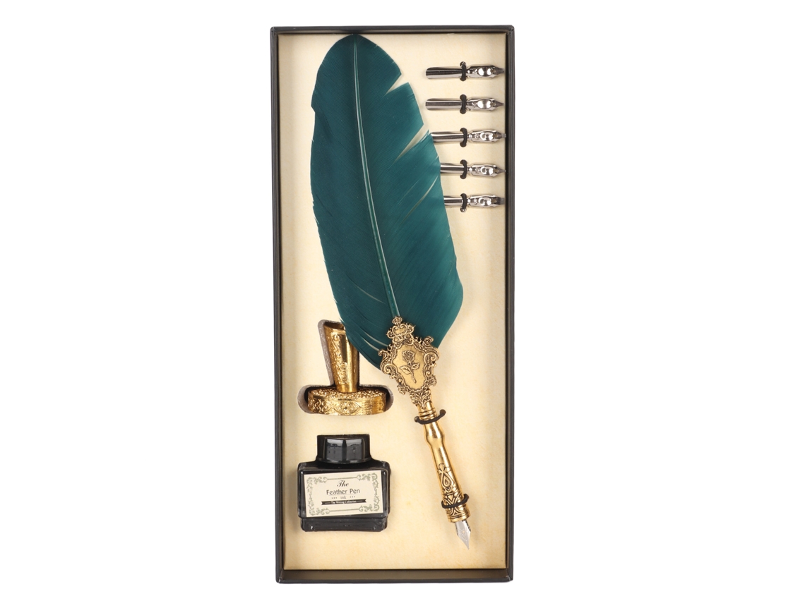 Set De Pluma De Pluma Con 5 Puntas Intercambiables Para Estudiantes Estilo Retro Escritura Suave Pluma De Pluma Para Colegio