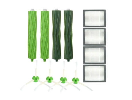 Kit de accesorios de repuesto para Roomba I7 Series I7 I7/I7 Plus E5 E6 E7-incluye 4 paquetes de filtros, 4 paquetes de cepillos laterales, 4 paque...