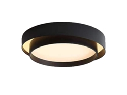 Rebe-lámpara De Techo Empotrada Redonda Estilo Doble Anillo Luz Cálida Amigable Para Pasillos Interiores Negro