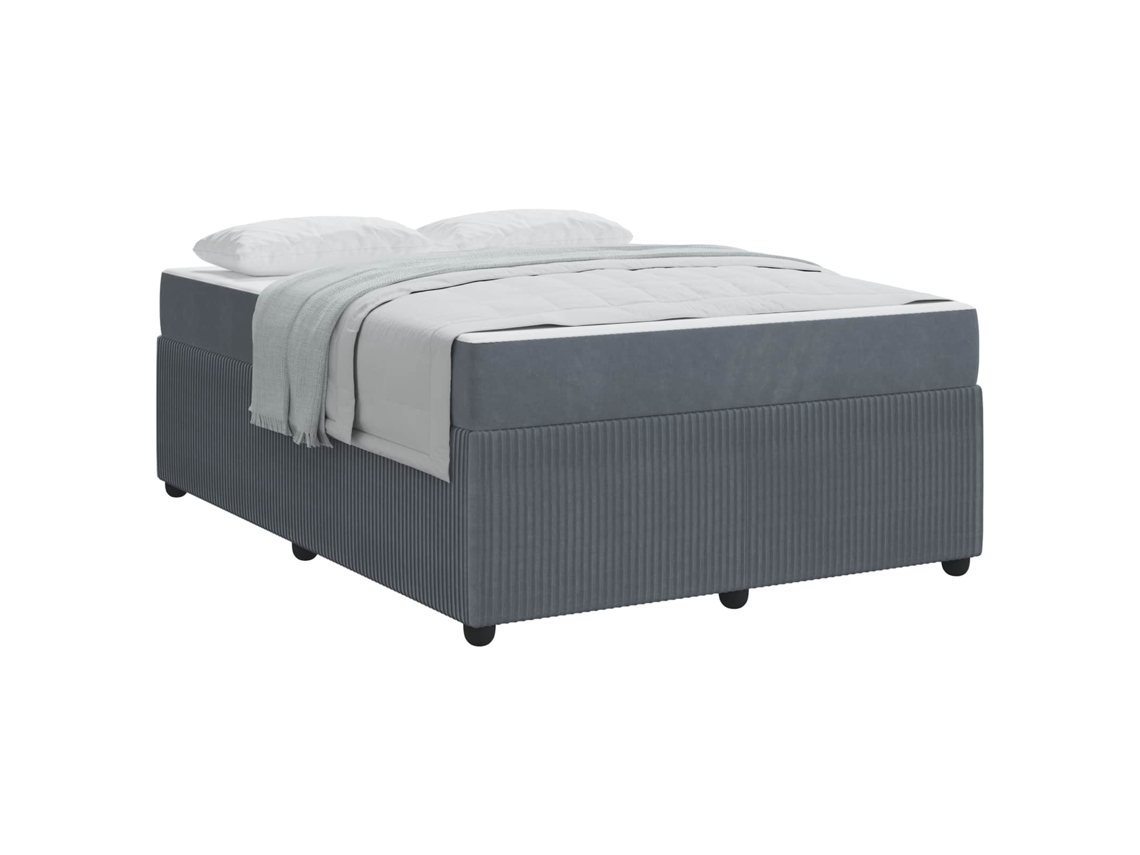 Maison Exclusive - Estructura De Cama Con Colchón Gris Oscuro 140 X 200 Cm Tela