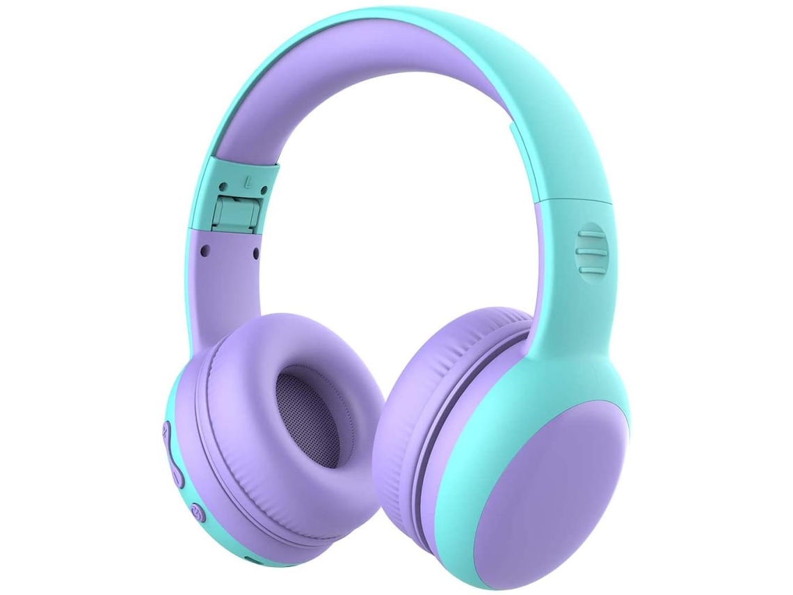 SIMJAR Auriculares Bluetooth para niños, auriculares ligeros para niña con  micrófono, limitador de volumen 85/94 dB, tiempo de reproducción de 50