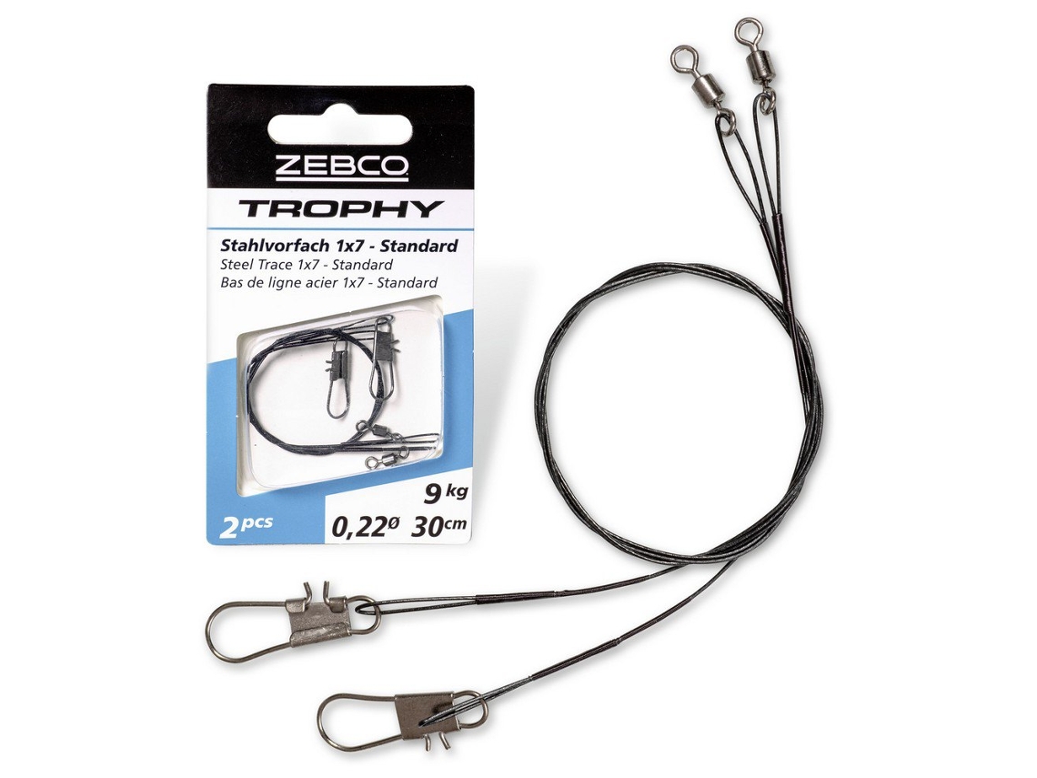 Linha Aço Trophy Steel Trace 1X7 Standard 9Kg Preto 30 Cmzebco