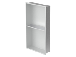 Nicho de Ducha 2 Niveles 60x30 cm Plata Acero Inoxidable Nicho de Pared Estante de Ducha LUXEBATH