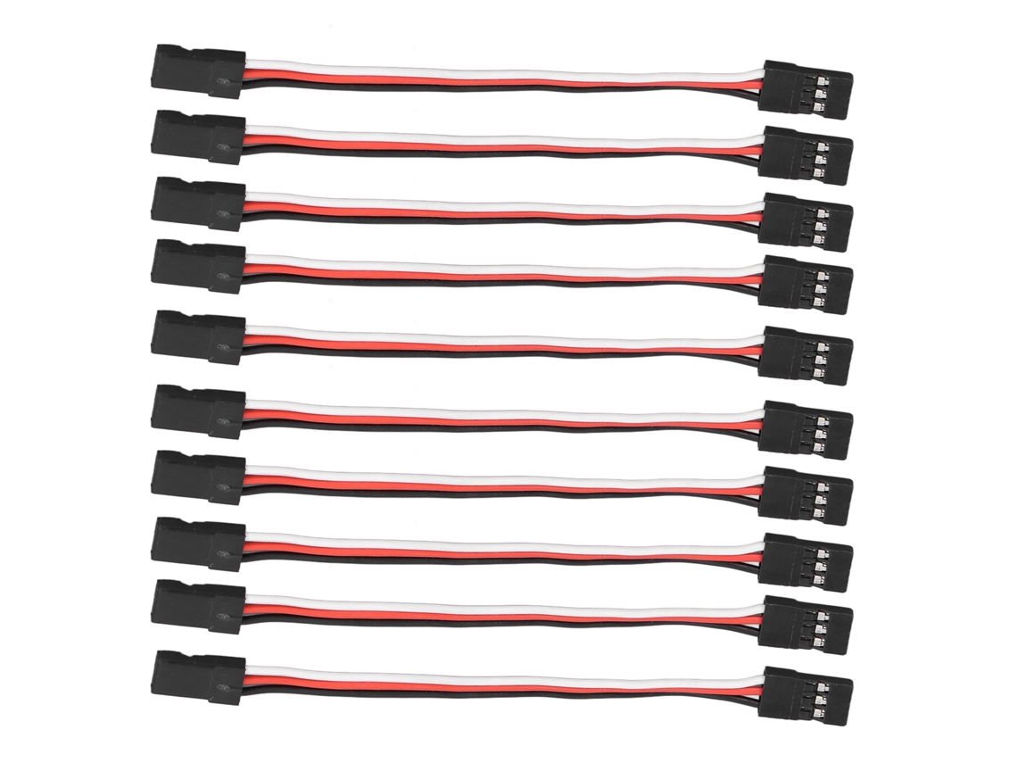 2026as-10pcs Cable Extensión Servo 3 Pin 100mm Hembra-hembra Núcleo Latón Para Coche Modelo Controlador