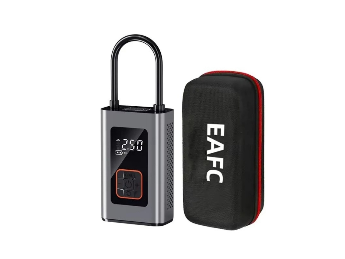 Minibomba de aire eléctrica Eafc, 140 psi, portátil, inalámbrica, para coche, motocicleta, bicicleta y balón.