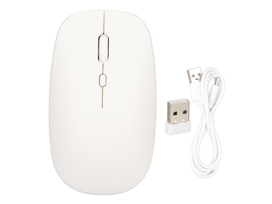 Ratón Inalámbrico 2.4g, Ultrafino, Silencioso, 3 Niveles De Dpi, Modo Dual Para Portátil/tableta, Blanco.