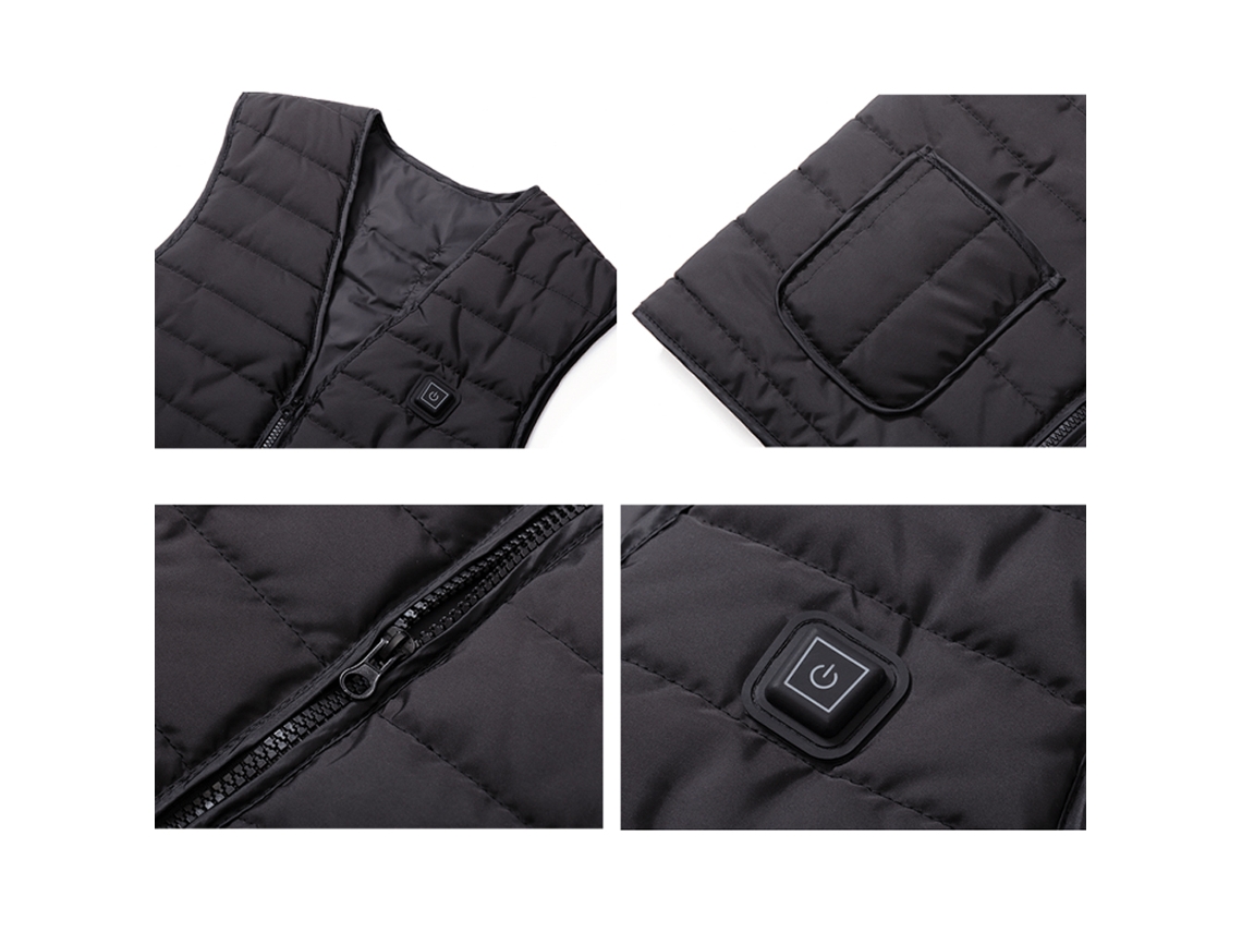 Chaleco Eléctrico Lavable Con Infrarrojo Lejano, 3 Niveles De Calefacción Y 5 Zonas, Calefactor, Traje De Invierno Antifrío