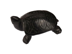 Estatua Decorativa De Tortuga De Obsidiana, Con Forma De Animal, 9,50 X 6,30 X 4,90 Cm, Negra.