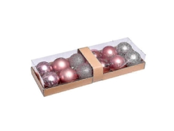 Adornos navideños, bolas navideñas de 6 cm (16 piezas), bolas de plástico para envolver regalos, adornos para árbol de Navidad Hengjian